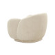Comfy Cream Boucle Accent Chair with Pillow